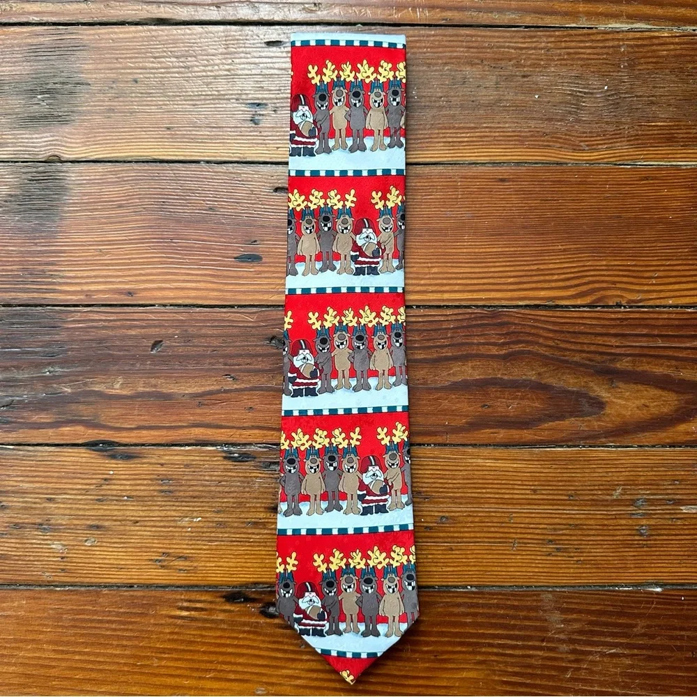 Vintage 00s John Ashford Christmas football tie